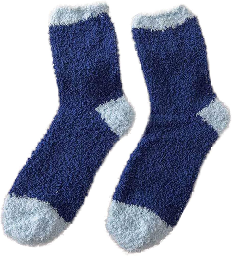 Women Cute Fuzzy Slipper Socks Girls Winter Warm Fleece Cozy Fluffy Soft Striped Socks Novelty Funny Sleeping Socks
