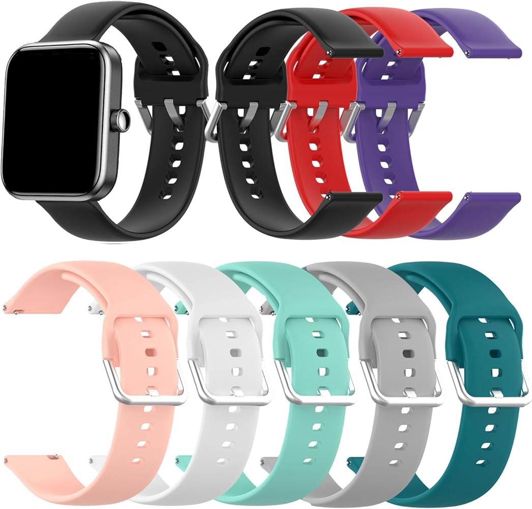 RuenTech Compatible with Tensky GTX12/IDW19/ID208 Plus BT Smart Watch Bands, 22mm Replacement Flexible Silicone Bands for Tensky ID208 Plus BT Smartwatch (NOT for Tensky ID208BT)