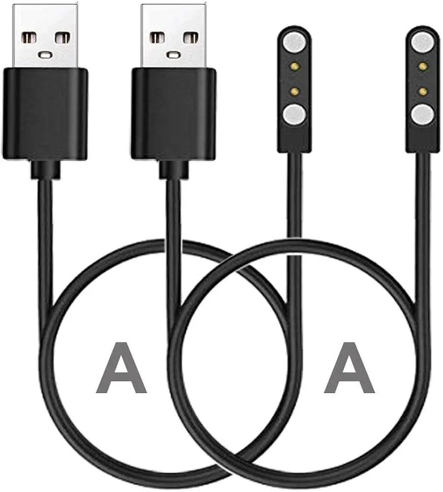 Smart Watch Cables Compatible with TOZO S3, Woneligo W13, Gydom Amzhero IDW13, MILOUZ IDW19, Fitpolo IDW15, Tensky ENOMIR ID208BT, SKG V7 V7PRO, ID205L, AEAC ID207 Smartwatch, 2PCS