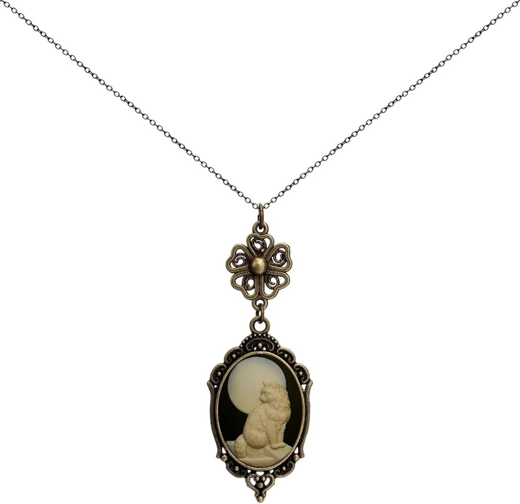 Yspace Lucky Clover Cameo Necklace Best Friend Heart Charms Jewelry 2 Chain Deluxe Gift