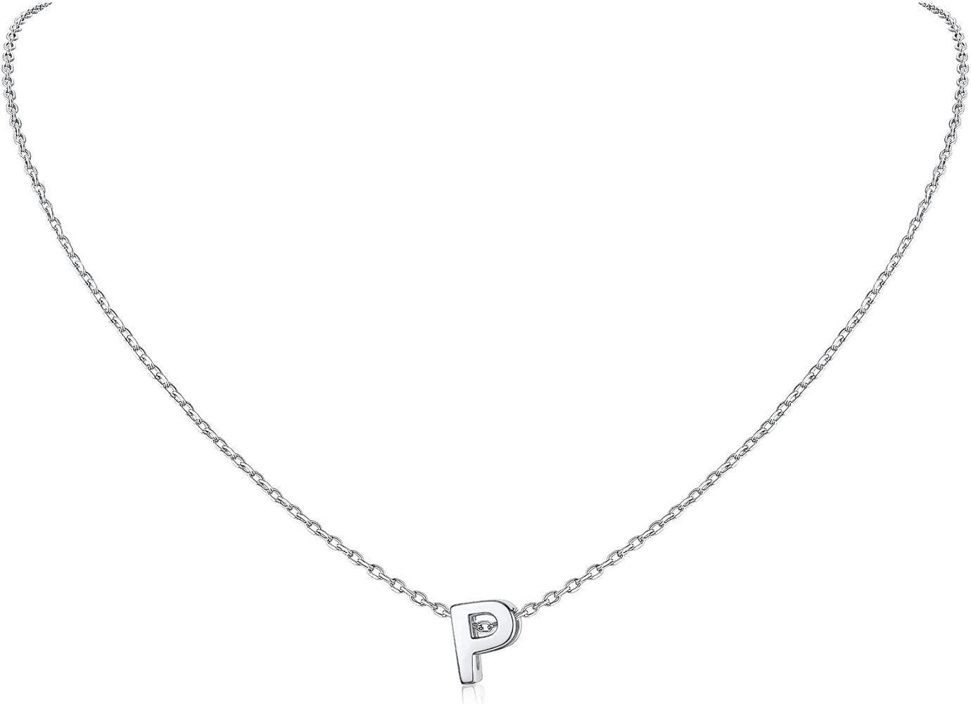 ChicSilver 925 Sterling Silver Initial Necklace for Women Dainty Letter Jewelry Personalized Gift (with Gift Box)