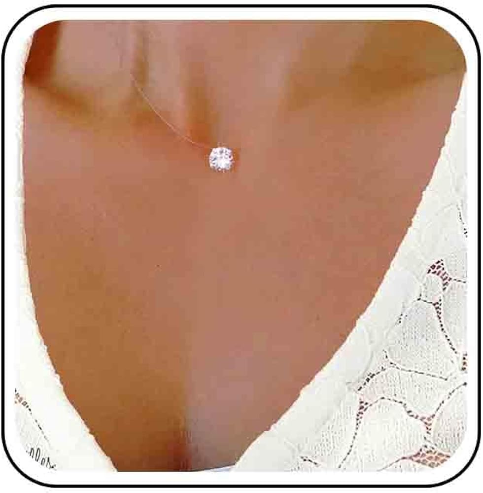 Vintage Crystal Pendant Necklace Silver Rhinestone Cz Dot Necklace Clear Transparent Chain Necklace Cubic Zirconia Choker Necklace Jewelry for Women