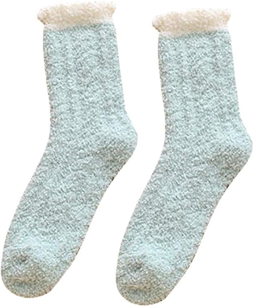 HELLORSO Women Sock Socks Slipper Home Socks Winter Soft For Women Fuzzy Microfiber Sleeping Socks Long Basketball Socks