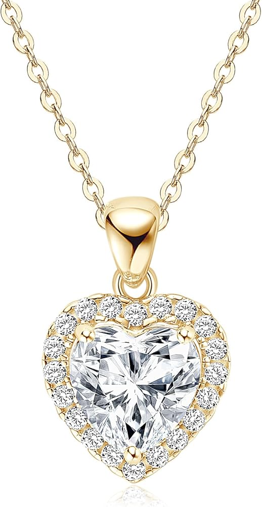 2CT Heart Moissanite Pendant Necklace, D Color VVS1 925 Sterling Silver Dainty Pendant for Women, Wife, Mom, Lady Birthday Gifts