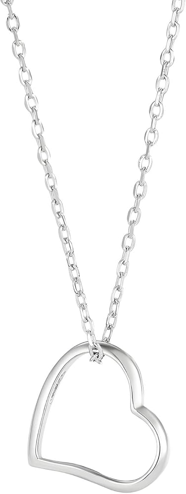 Boho Long Gold Heart Pendant Necklace for Women Open Heart Shaped Love Pendant Necklace Silver Hollow Heart Minimalist Necklace Jewelry for Women