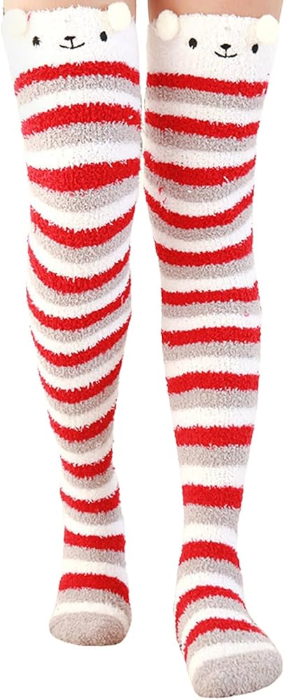 Women Fuzzy Socks Slipper Socks for Women Soft Cozy Fluffy Slipper Cat Socks Sleep Christmas Home Socks
