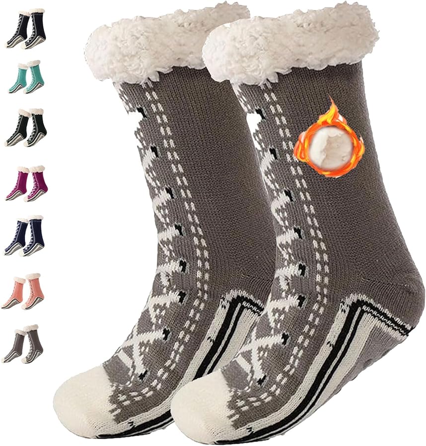 Ultra-Thick Slipper Home Socks Winter Warm Fuzzy Fluffy Soft Thick Non Slip Thermal Home Socks for Women