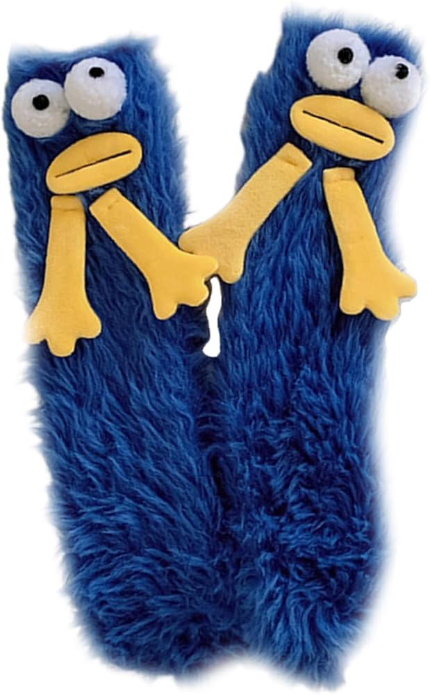 Warm Cozy Fluffy Cartoon Monster Socks, Fuzzy Animal Socks Winter Kawaii Funny Parent-Child Sleeping Socks