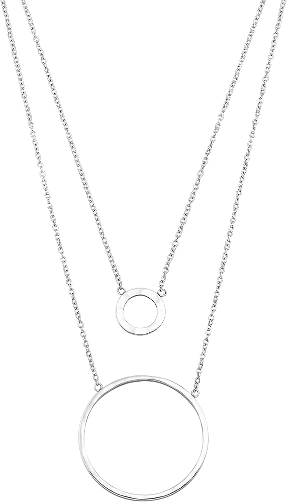 Silpada 'Layered Karma' Pendant Necklace in Sterling Silver, 15" + 2"