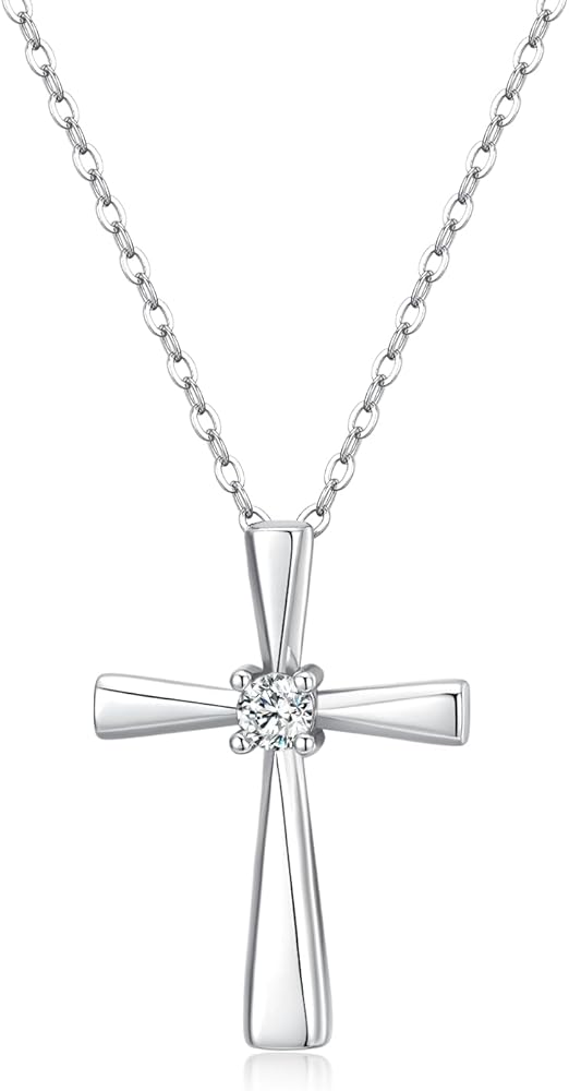GAVU 925 Sterling Silver Small Cross Necklace for Women, Silver Necklace/Gold Necklace