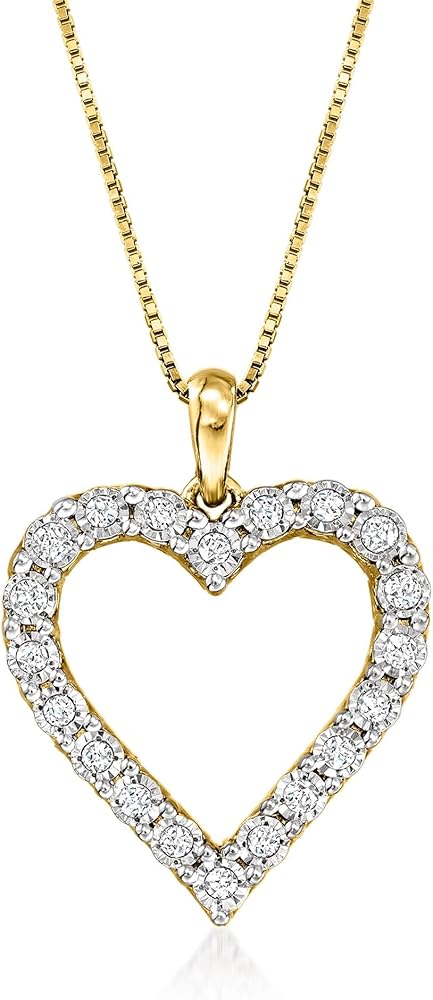 Ross-Simons 0.30 ct. t.w. Diamond Heart Pendant Necklace