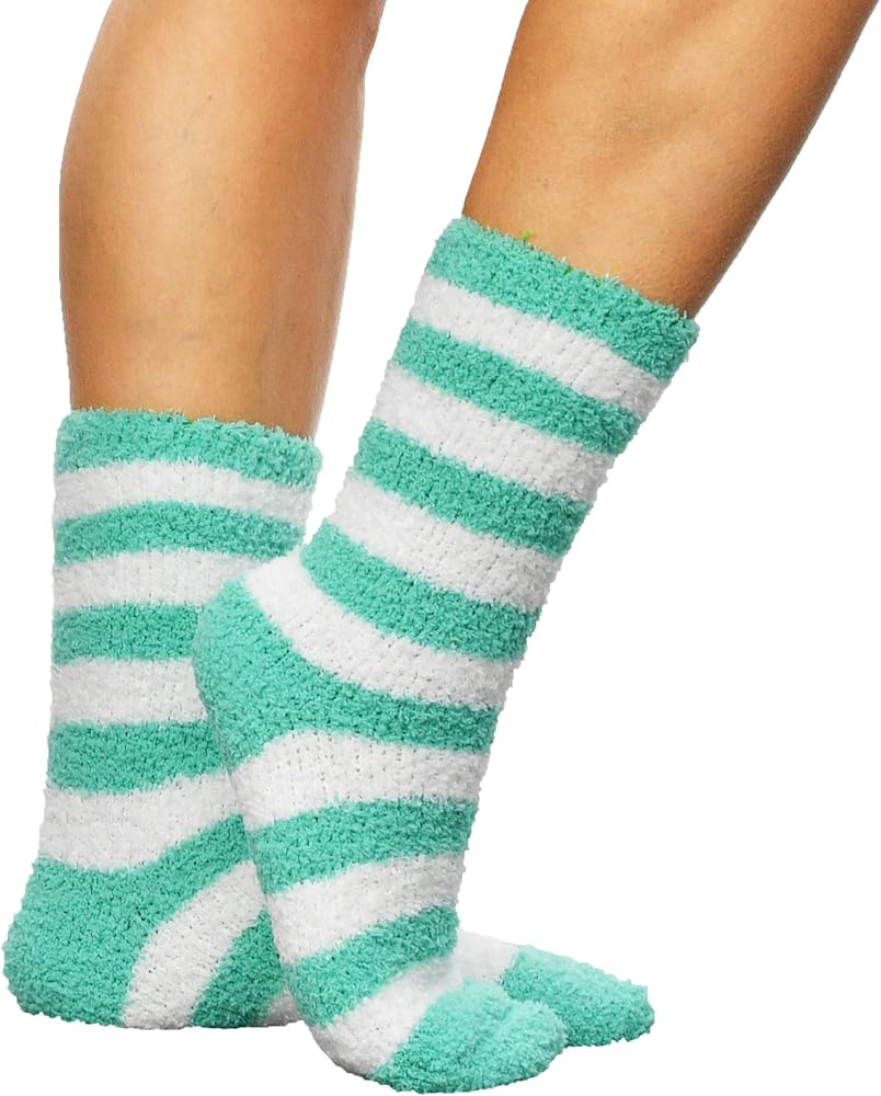 ARAD Premium Soft Warm Microfiber Fuzzy Socks, Striped