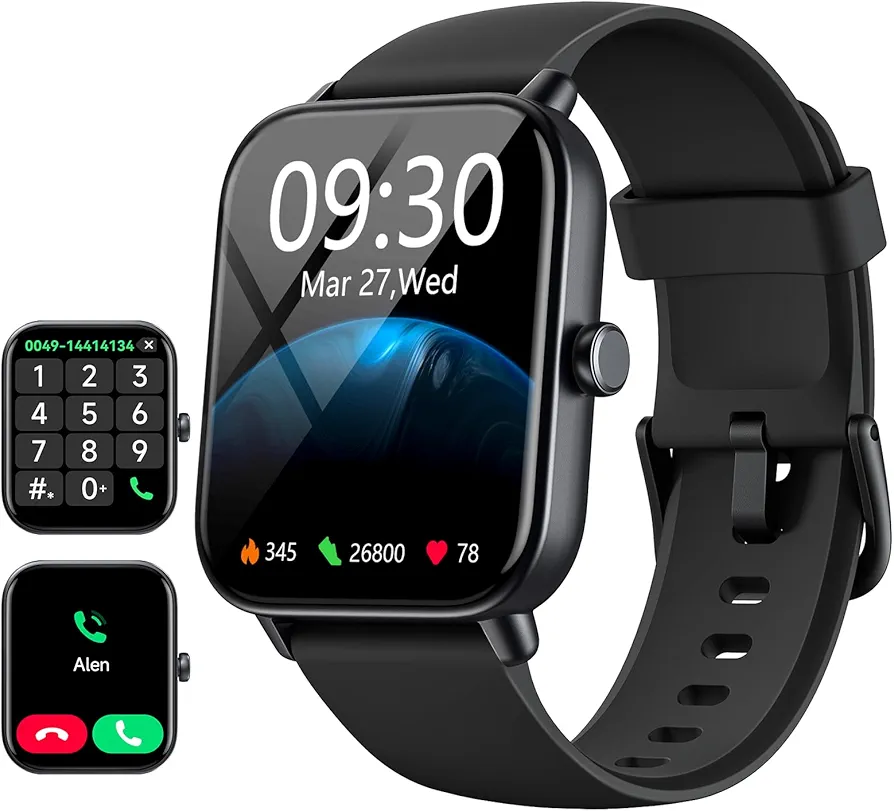 aeac Smart Watches for Men Women Answer/Make Call, [2024] 1.8" HD Fitness Tracker Watch for Android iOS, Smart Watch with IP68 Waterproof/110 Sport Modes/Heart Rate/Sleep Monitor/Calories/Pedometer