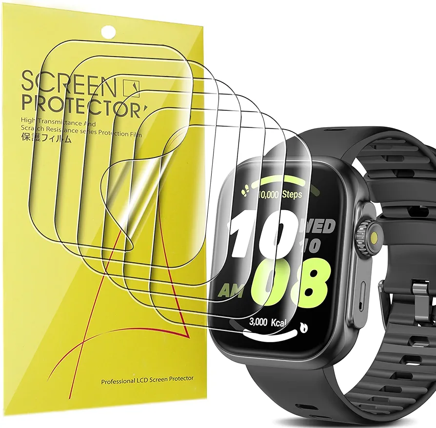 Compatible for anyloop Smart Watch Screen Protector, Lamshaw Full Coverage TPU Clear Film Compatible for anyloop Smartwatch ALW10-‎‎1.85 Inches (TPU-6 Pack)