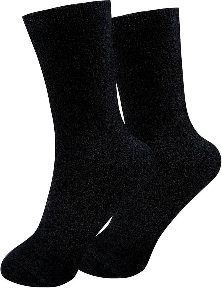7DAYSSOCKS 2 Pair Set Women's Crew Sleep Plush Cozy Comfy Socks, Soft, Fluffy, Warm