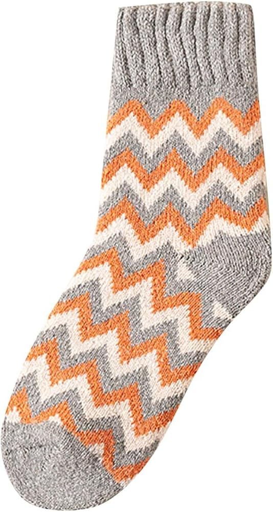 Striped Wool Socks for Women Men Super Thick Soft Warm Socks Comfy Casual Crew Winter Slipper Home Sleep Socks Unisex