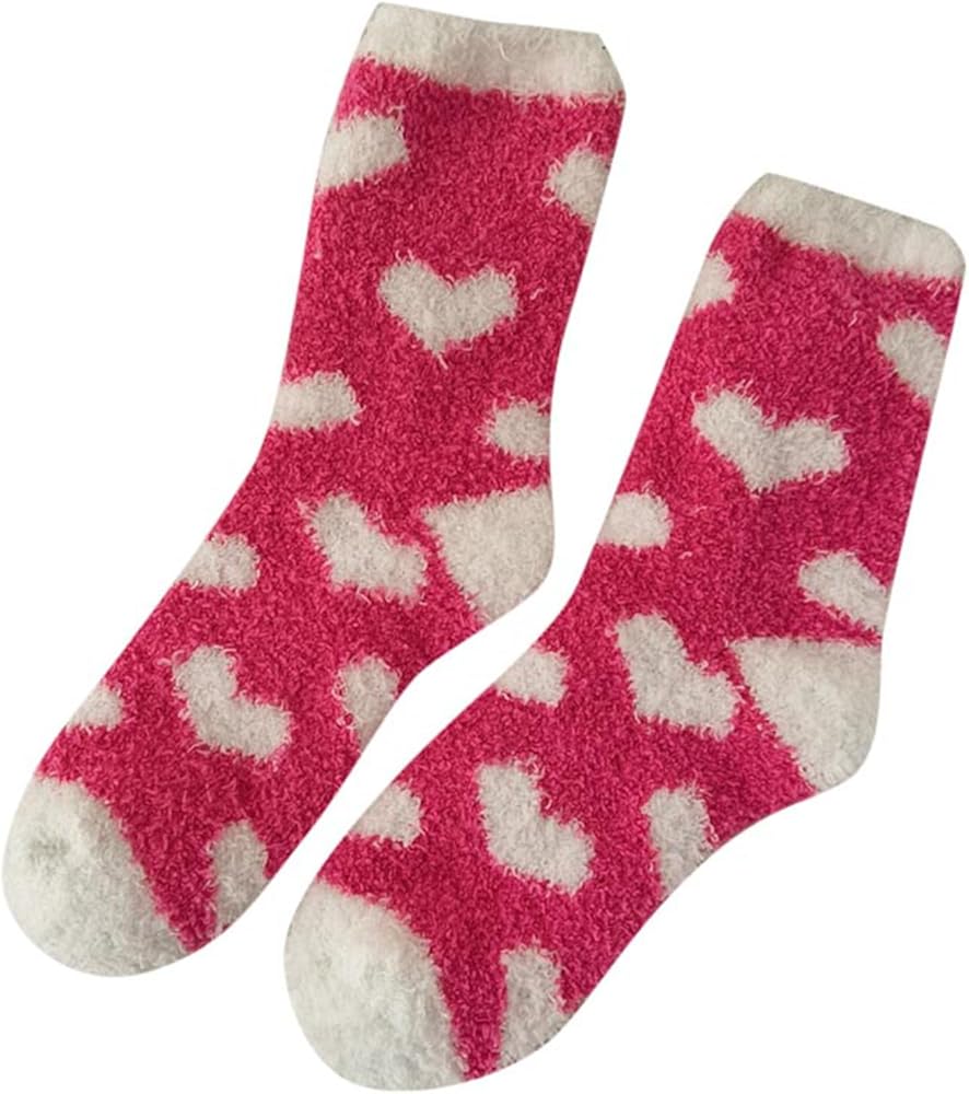 Women's Coral Velvet Socks Non-Shedding Soft Half Velvet Fall Winter Cozy Sleep Socks for Home Large Stocking