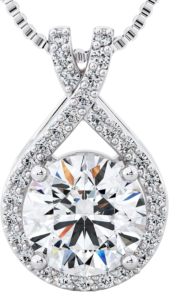 Twine&Co Infinity Moissanite Pendant Necklace Gift for Women