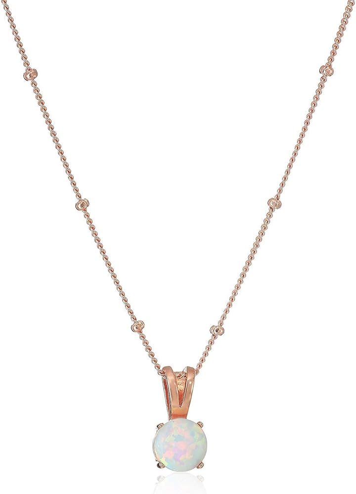 MORGAN & PAIGE Sterling Silver Created Opal Pendant Station Necklace, 18"