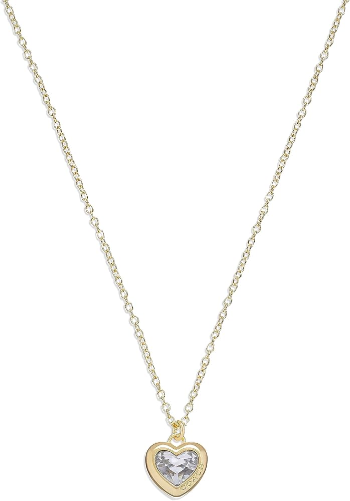 Coach Stone Heart Short Pendant Necklace
