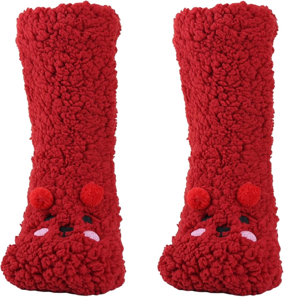 Winter Fuzzy Socks for Women Girls Cozy Soft Warm Socks Casual Home Sleep Socks Cartoon Slipper Socks Gifts