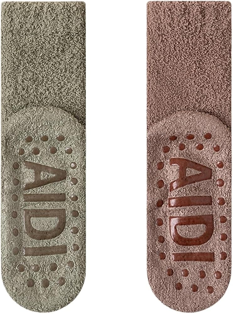 Unisex Fuzzy Socks Soft Plush Warm Winter Home Sleeping Slipper Socks for Winter Silicone Non-Slip Series 4