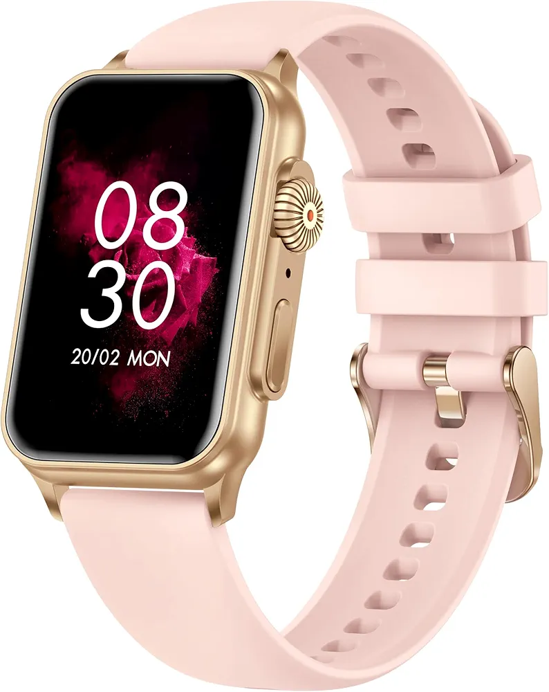Women's Smartwatch Strap, 18mm Soft Silicone Band (Pink)