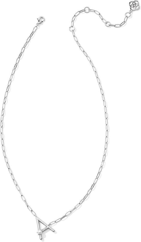 Kendra Scott Womens Pearl Letter A Short Pendant Necklace Silver White Pearl One Size