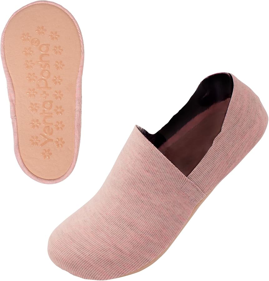 No Show Cushion Lounge Slipper Sock for Women with Anti-Skid Bottom and Heel Grippers