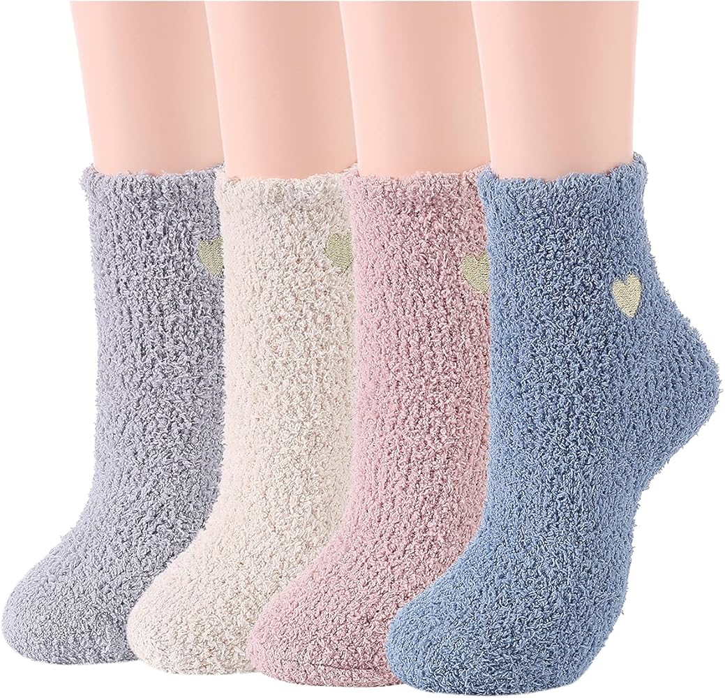 Century Star Warm Fuzzy Socks for Women Cozy Fleece Slipper Socks Winter Fluffy Sleeping Socks