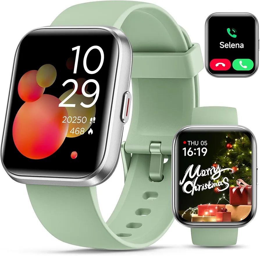 Smartwatch for Women/Men, Compatible with Android & iPhone, Fitness Tracker Watch with Alexa, Call & Notification Alerts, Heart Rate & Sleep Monitor, 120 Sports Modes (Green, 1.8 inches)
