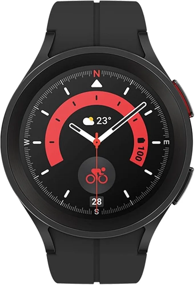 Samsung Galaxy Watch 5 Pro (45mm,WiFi + 4G LTE) 1.4'' Super AMOLED Smartwatch GPS Bluetooth with Sleep Coaching,Bioactive Sensor,Water Resistant R925U,Black Titanium (Renewed)