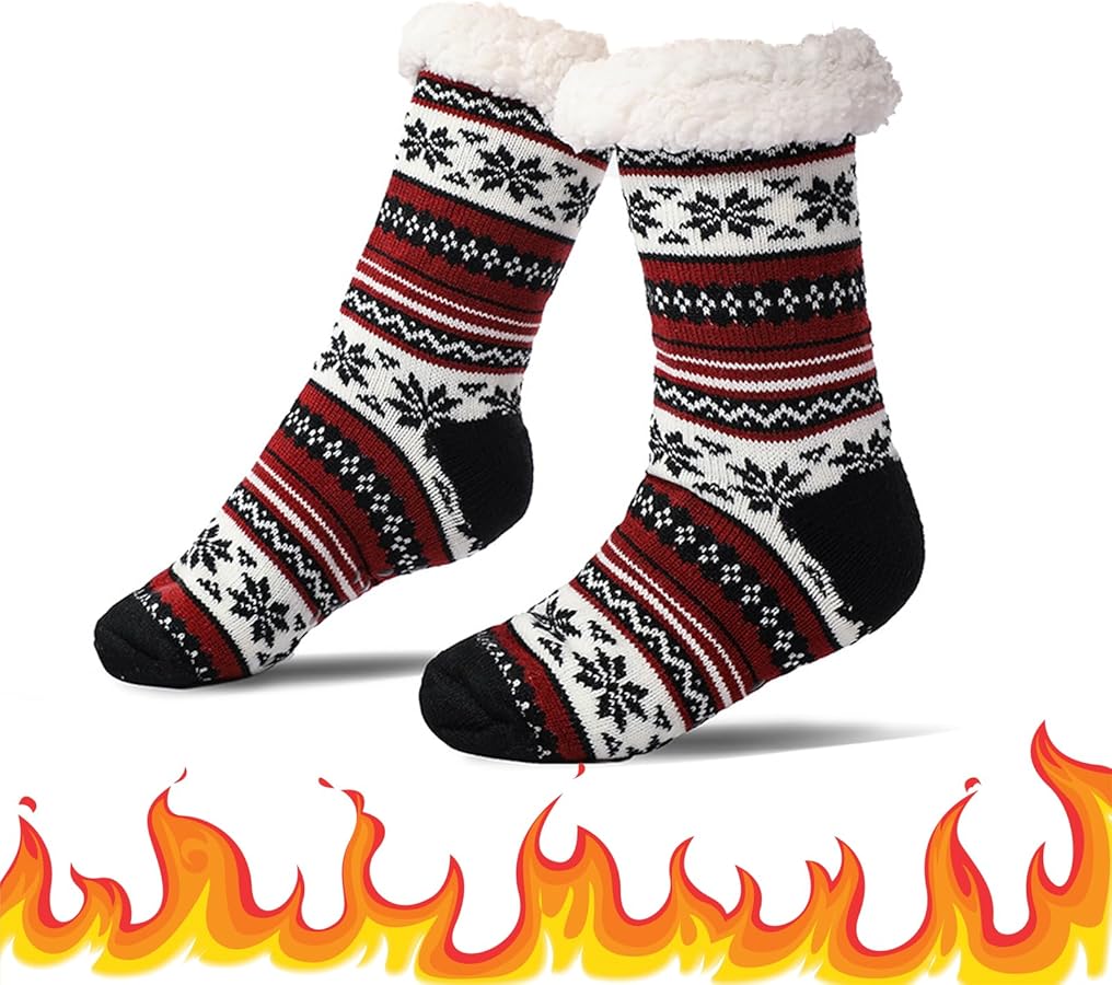 Briskrythem Socks, Cashmere Slipper Socks, Ultra-thick Cashmere Slipper Home Socks, Non Slip Cashmere Socks for Men