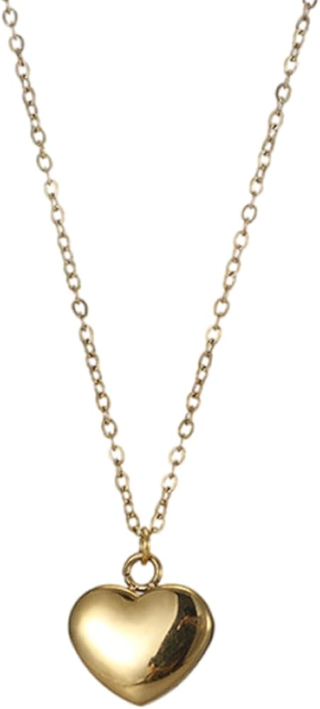 Bubble Heart Necklace Balloon Love Necklace Pendant for Women 18K Gold Plated Dainty Heart Cute Necklace Pendant Personalized Jewelry Gift