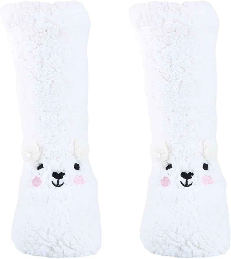 Sock,Winter Fuzzy Socks for Women Girls Cozy Soft Warm Socks Casual Home Sleep Socks Cartoon Slipper Socks Gifts