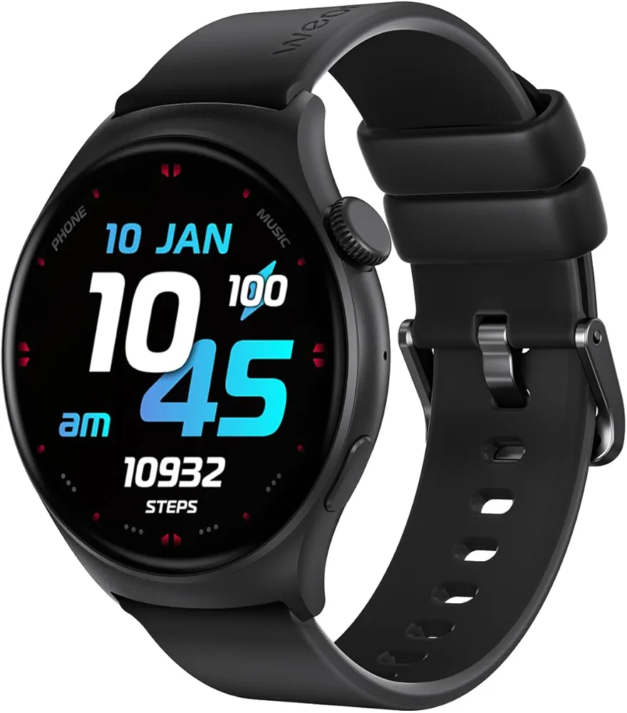 Curve Smart Watch for Women Men, 1.43" AMOLED Smartwatch with Bluetooth Calling Heart Rate/Blood Oxygen/Sleep/Stress Monitoring 178+ Sports Modes IP68 Waterproof (Black)