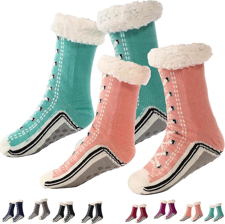 Documentarp Ultra-Thick Slipper Home Socks,Briskrhythm Slipper Socks,Brisk Rhythm Fuzzy Warm Non Slip Thermal Slipper Socks