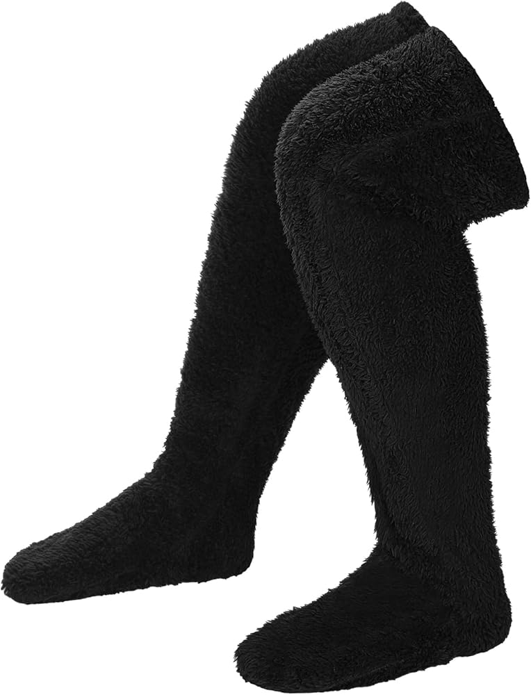 Plush Over Knee Fuzzy Socks Cute Leg Cover Socking Winter High Plush Slipper Stocking Warm Furry Home Sleeping Socks