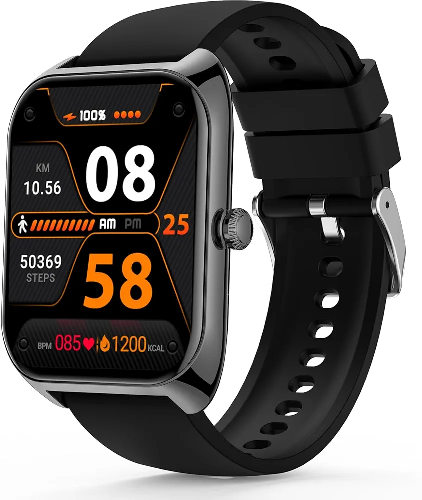 Smart Watch(Answer/Make Call), 2.02" Smartwatch with Blood Oxygen Heart Rate Sleep Monitor, IP68 Waterproof Fitness Tracker 100+ Sports Modes Compatible with iOS Android for Men Women