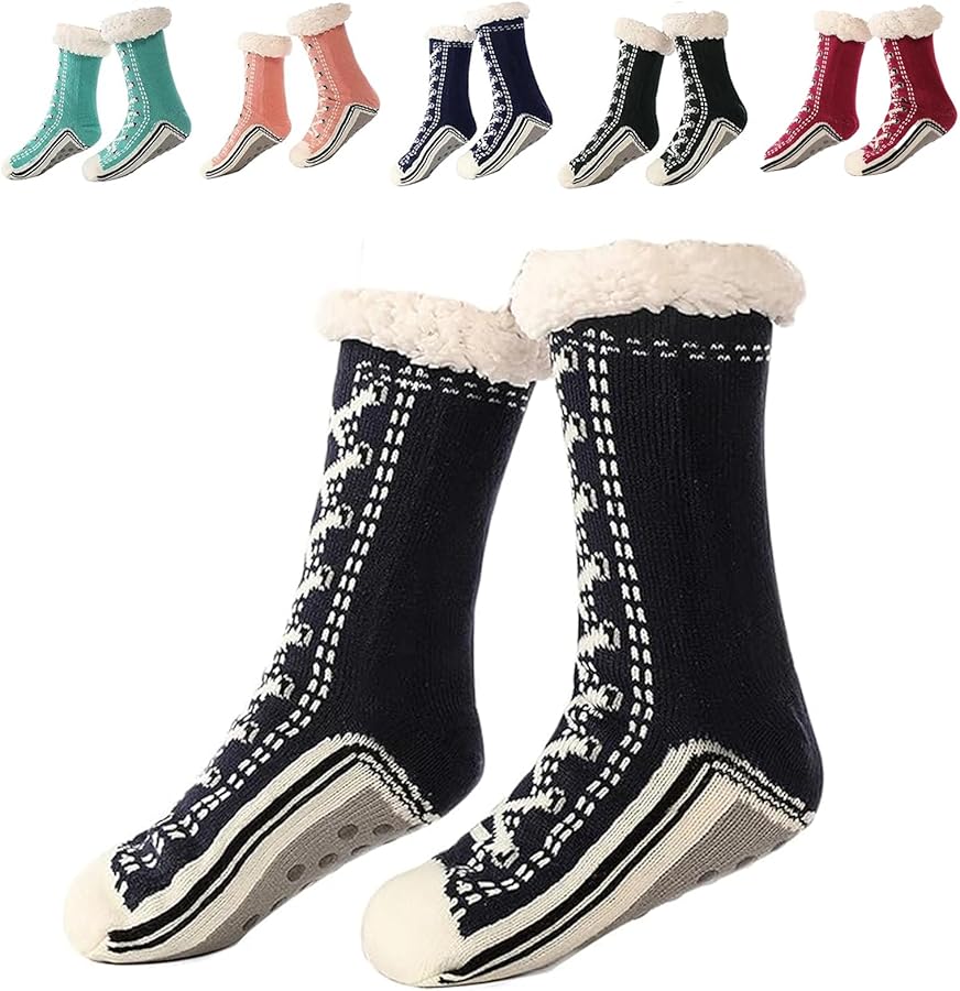 Ultra-Thick Cashmere Slipper Home Socks, Sleep Socks for women, Slipper Socks, Cashmere Socks, With Grips for Women and Men