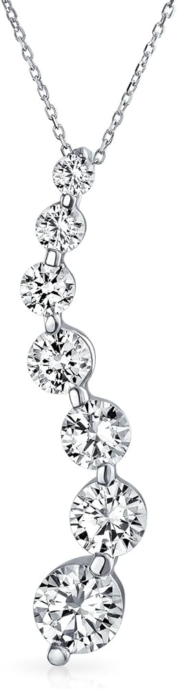 Bridal Prom Round Bubble Bezel Set AAA CZ Cubic Zirconia Linear Drop Love Is A Journey Wedding Pearl Earrings Jacket For Women .925 Sterling Silver