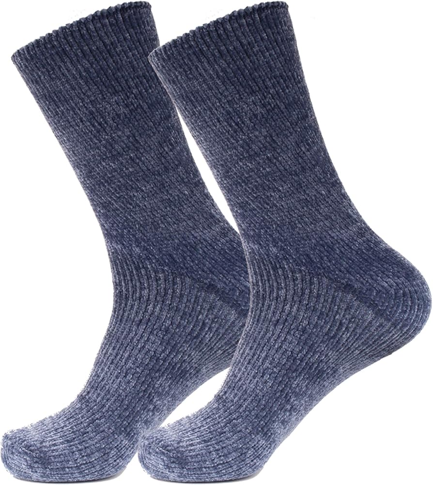 BambooMN Women's Extra Thick Cozy Winter Home Slipper Socks - 2 Pair Packs