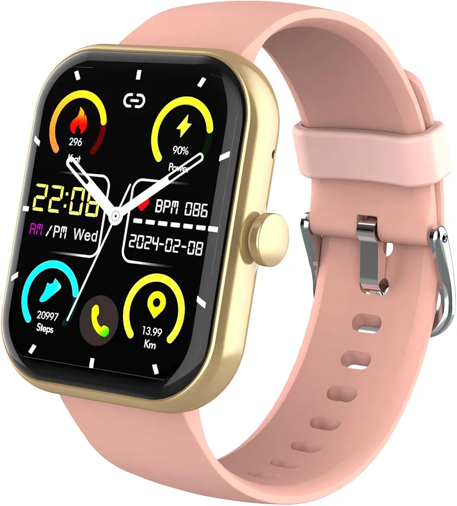 Smart Watch(Answer/Make Calls), 1.96" HD Smartwatches for Men Women, Fitness Tracker with Heart Rate SpO2 Sleep Monitor, Pedometer, 100+ Sport Modes, IP68 Waterproof, Activity Tracker for iOS Android