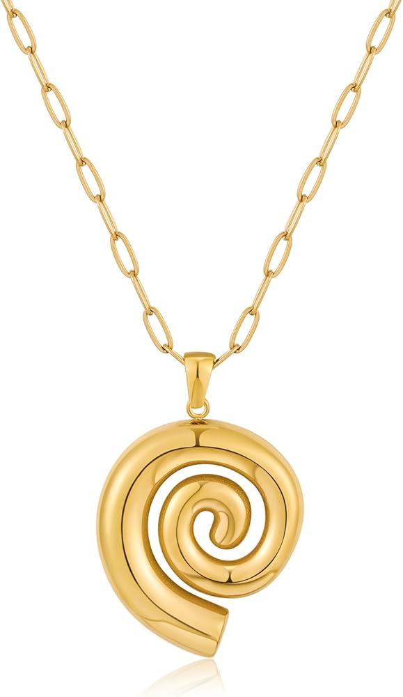 Gold Necklaces for Women Trendy Conch Shell Necklace Boho Scallop SeaShell Choker Pendant Necklace Vintage Irregular Ocean Necklace Summer Beach Jewelry