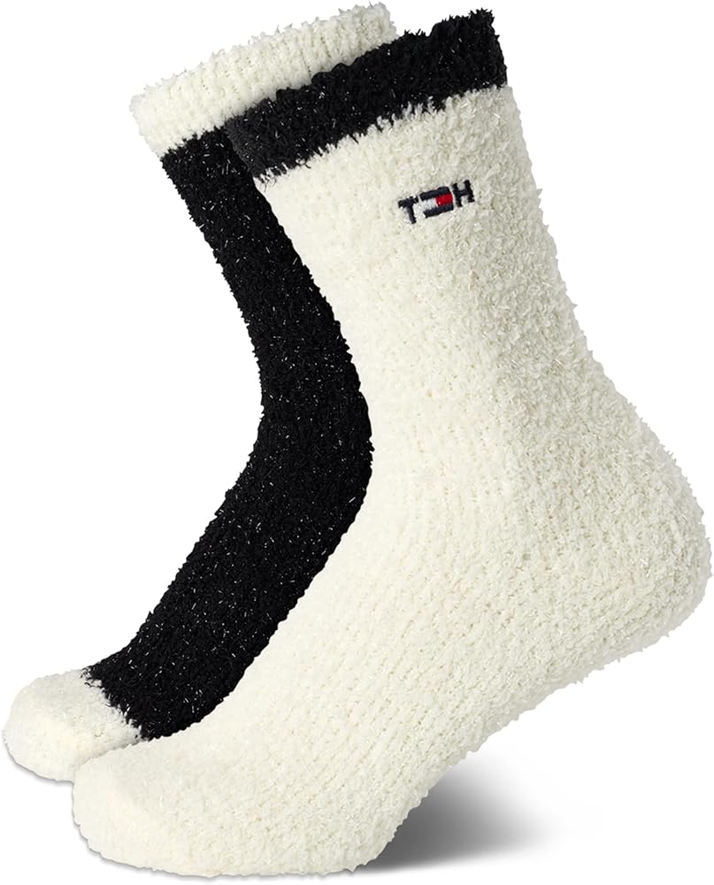 Tommy Hilfiger Women's Socks - Fluffy Fuzzy Crew Socks (2 Pack)
