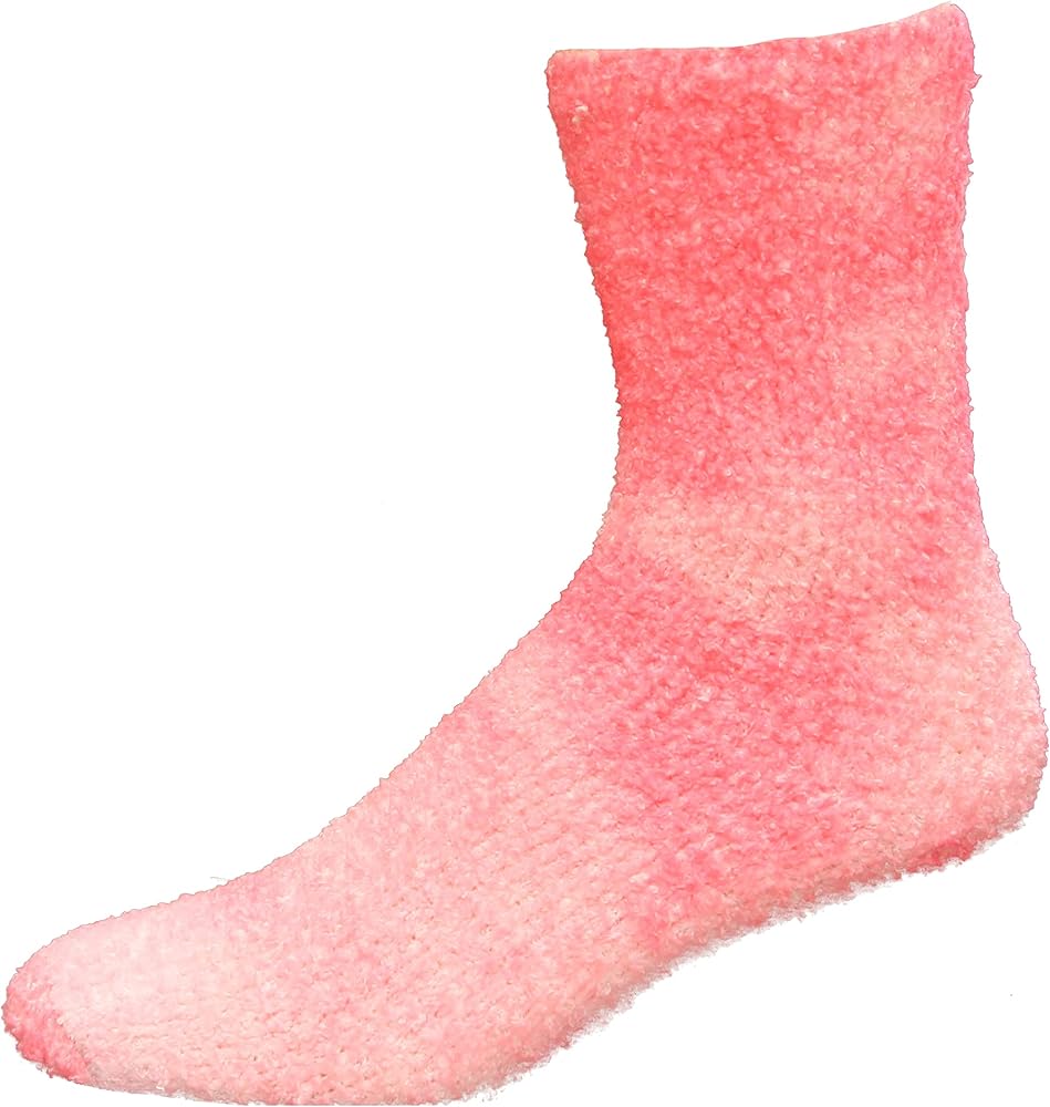 K. Bell Women's Tie Dyed Plush Slipper Crew Socks-1 Pairs-Soft Casual Fashion Gifts