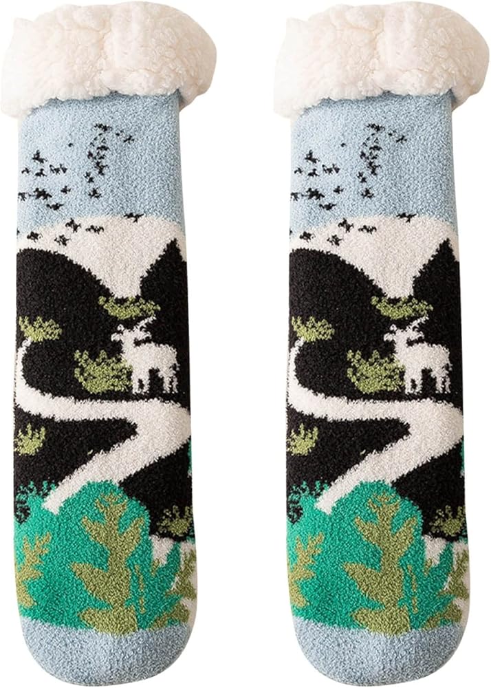 Plush Slipper Socks Women Super Soft Cozy Sleeping Socks Fluffy Fleece Thickened Warm Socks Warm Home Socks