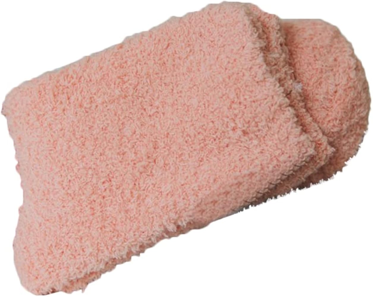 Womens Fuzzy Socks Winter Warm Fluffy Soft Slipper Socks Casual Home Sleeping Socks Cozy Crew Socks for Women Gifts Light Orange One Size