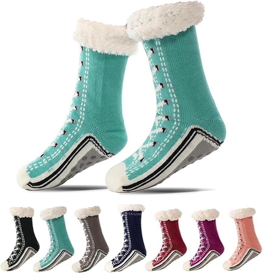 Documentarp Ultra-Thick Cashmere Slipper Home Socks, Inherentinct Sock, Soft Sole Fuzzy Fleece Lined Cozy Socks