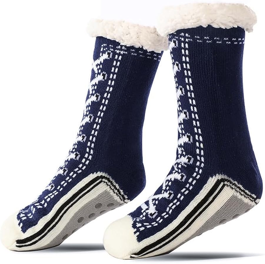 2 Pairs Lamb’s Wool Blanket Socks for Women, Ultra-Thick Non-Slip Floor Socks, Cozy Winter Slippers for Cold & Sleep